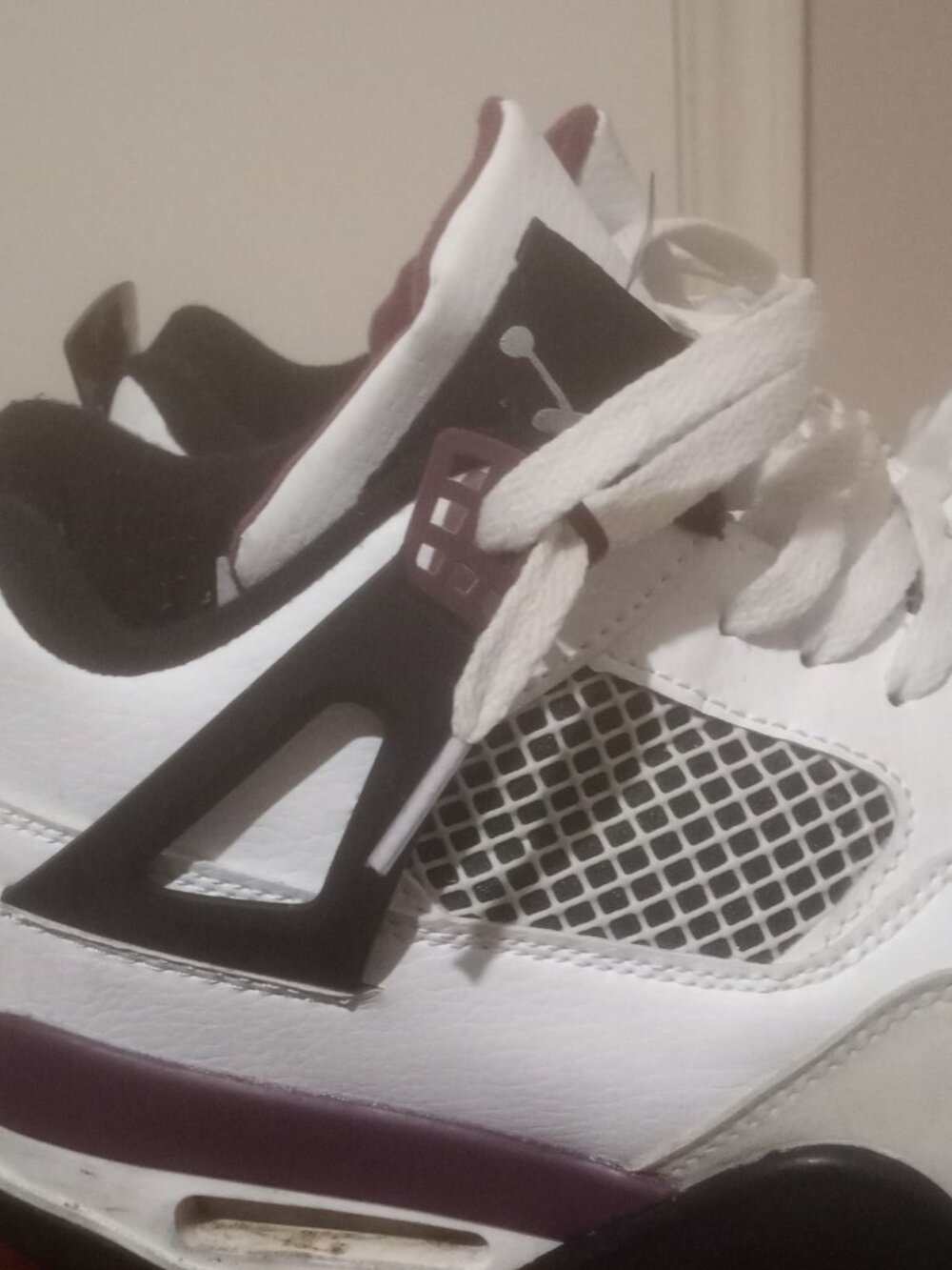 Jordan Air Jordan 4 Retro Paris Saint-Germain Bordeaux White Black Sneaker Sz 10 - Picture 4 of 15